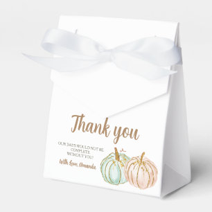 Mint and Peach Pumpkin Gender Reveal Party Favor Box