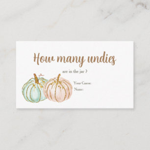 Mint and Peach Pumpkin How Many Undies Enclosure Card