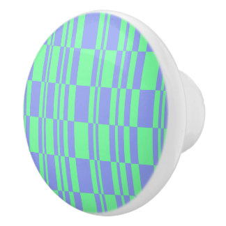 Mint and Periwinkle Abstract Dresser and Drawer Ceramic Knob