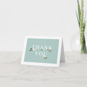 Mint and Pink Baby Shower Thank You Card