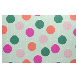 Mint and Pink Pickleball Themed Christmas Fabric