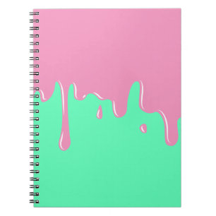 Mint and Pink Slime Melting Notebook