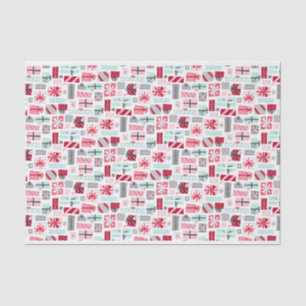 Mint and Red Christmas Presents Tissue Paper