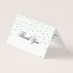 Mint and Silver Thank You Fold Card