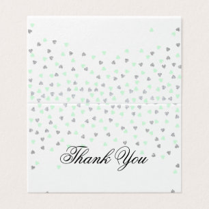 Mint and Silver Thank You Fold Card