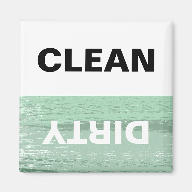 Mint and White Clean/Dirty Dishwasher Magnet (Front)