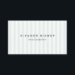 Mint and White Pinstripes Pattern Modern Business Card<br><div class="desc">A contemporary business card featuring white mint pinstripes pattern. The versatile design is perfect for any business. Other colours are available.</div>