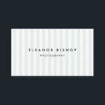 Mint and White Pinstripes Pattern Modern Business Card<br><div class="desc">A contemporary business card featuring white mint pinstripes pattern. The versatile design is perfect for any business. Other colours are available.</div>
