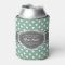 Mint And white polka dots with grey personalized n
