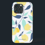 Mint and Yellow Lemons Pattern iPhone 13 Pro Case<br><div class="desc">Fun personalized mint and yellow lemons pattern design.</div>