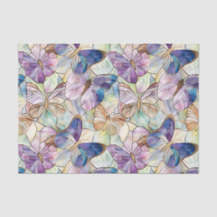 Mint Aqua Blue Purple Butterflies Tissue Paper
