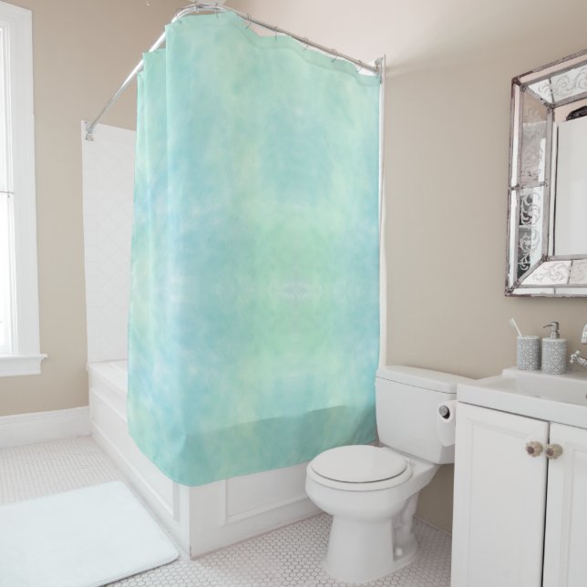 Mint Aqua Blue Tie Dye Watercolor (In Situ)