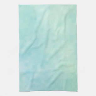 Mint Aqua Blue Tie Dye Watercolor Kitchen Towel