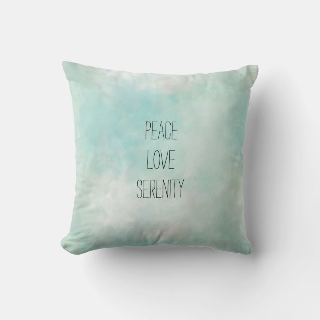 Mint Aqua Tie Dye Throw Pillow (Front)