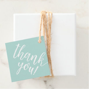 Mint Baby Shower Hand Lettered Thank You Script Favour Tags