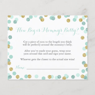 Mint Baby Shower How Big is Mommy's Belly Game