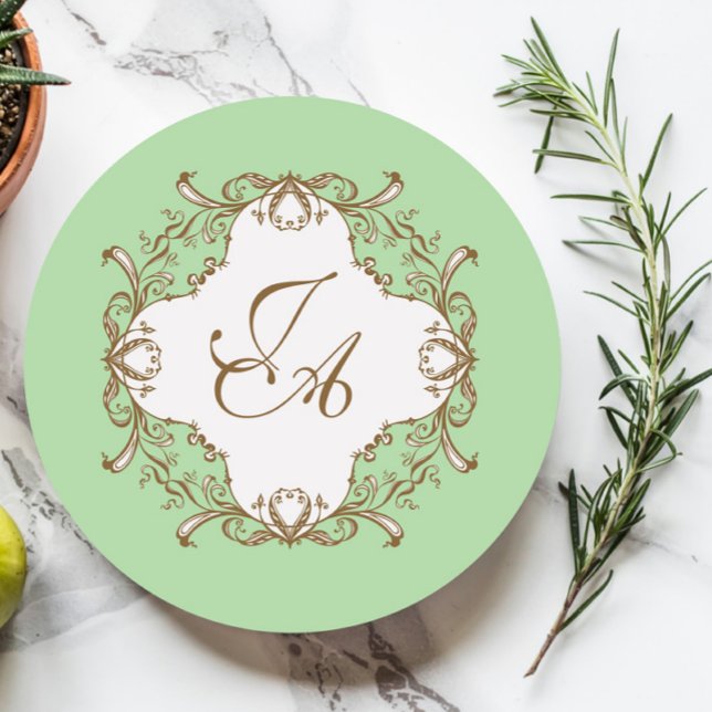 Mint Baroque Wedding Coaster (Creator Uploaded)