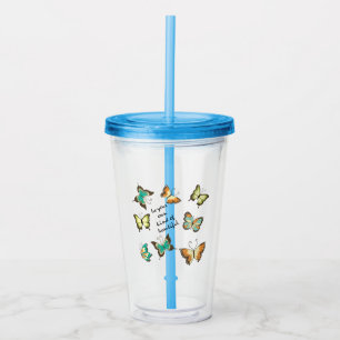 Mint Be Your Own Beautiful Butterflies Acrylic Tumbler