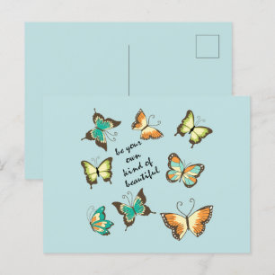 Mint Be Your Own Beautiful Butterflies Postcard