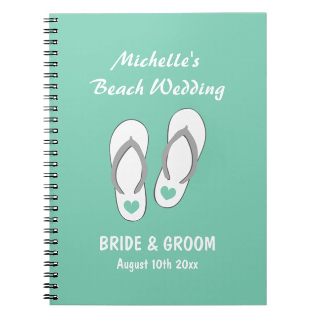 Mint beach theme wedding organizer planner book (Front)