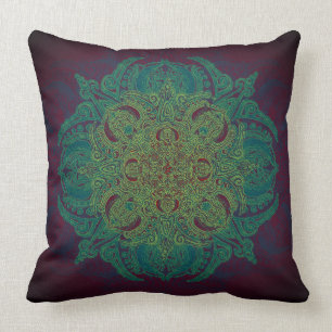 Mint Berry Fleury Throw Pillow