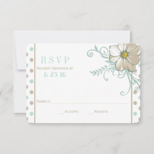 MINT BISQUE DOTS STRIPES Response Card
