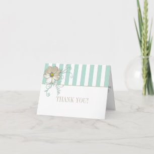 MINT BISQUE DOTS STRIPES Thank You Card