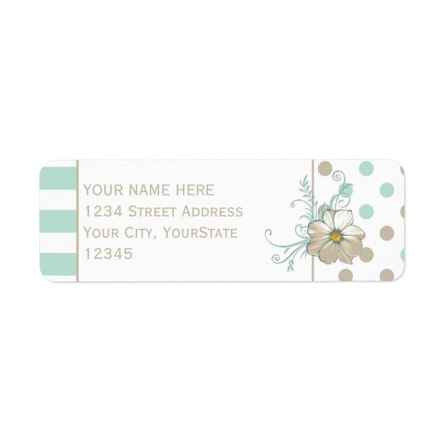 MINT BISQUE POINTS STRIPES Adresse de retour (Devant)