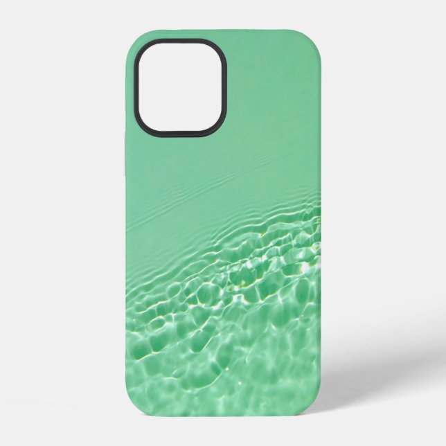 Mint blue coloured clear water surface texture wit iPhone case (Back)