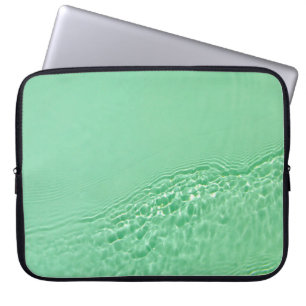 Mint blue coloured clear water surface texture wit laptop sleeve