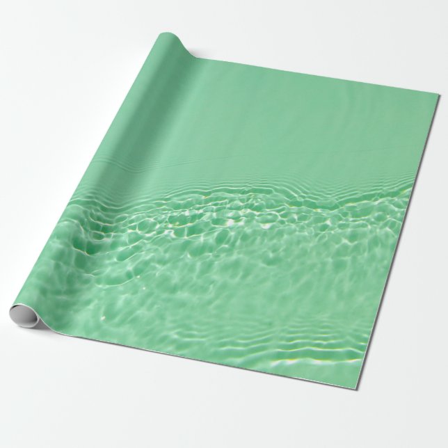 Mint blue coloured clear water surface texture wit wrapping paper (Unrolled)