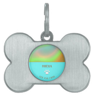 Mint Blue Holographic Pet ID Tag
