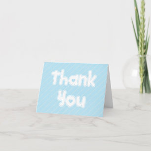 Mint Blue Thank You Turquoise & White Stripes Card