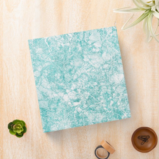 Mint Blue & White Marble Texture Binder (In Situ)