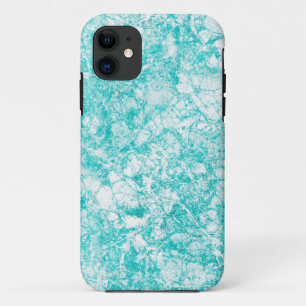 Mint Blue & White Marble Texture iPhone 11 Case