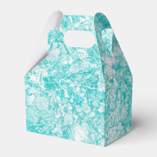 Mint Blue & White Marble Texture Favor Box
