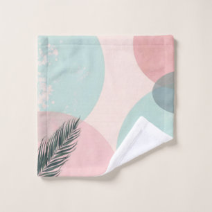 Mint Blush Pink Abstract Modern Collection Bath Towel Set