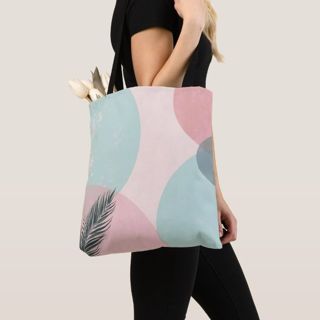 Mint Blush Pink Abstract Modern Collection Tote Bag (Close Up)