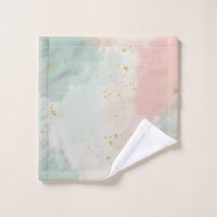 Mint Blush Pink Abstract Popular Collection Bath Towel Set
