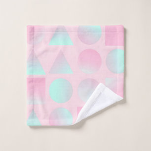 Mint Blush Pink Abstract Trendy Collection Bath Towel Set