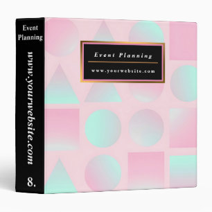 Mint Blush Pink Abstract Trendy Collection Binder