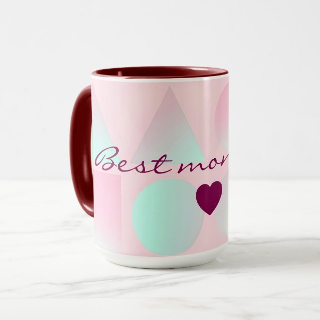 Mint Blush Pink Abstract Trendy Collection Mug (Front Left)