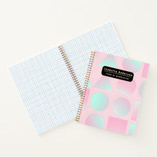 Mint Blush Pink Abstract Trendy Collection Notebook