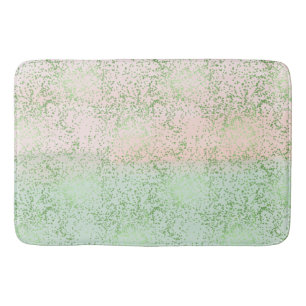 Mint Blush Pink Watercolor Confetti Dots Bath Mat