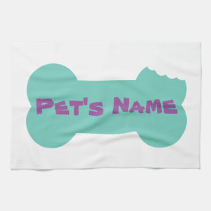 Mint Bone personalized Dog Kitchen Towel