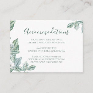 Mint Botanical Wedding Hotel Accommodation Cards
