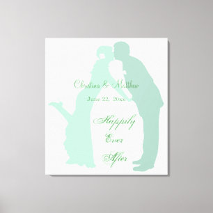 Mint Bride and Groom Canvas Print