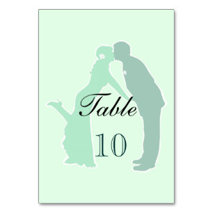 Mint Bride and Groom Table Number