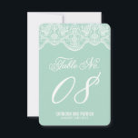 Mint Brocade Lace Wedding Table Number Cards<br><div class="desc">Mint Brocade Lace Wedding Table Number Cards 
 Elegant and whimsical brocade lace pattern. Other colours and matching items are available.</div>