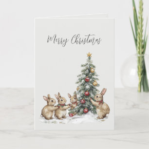Mint Bunnies Christmas Tree Card
